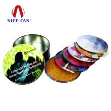 2019 Factory Price Cheap Round Metal Coaster with cork set